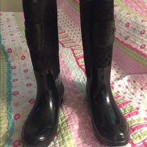 Coach Signature Pearl Black Rain Boots